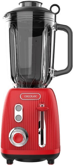 Cecotec Power Black Titanium Retro Μπλέντερ με Γυάλινη Κανάτα 1.5 lt 1200W Κόκκινο