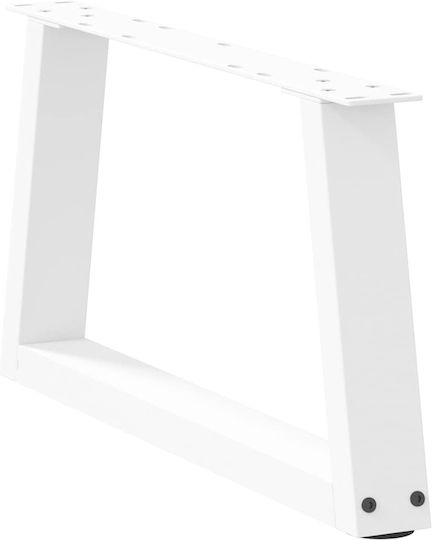 vidaXL Metallic Furniture Leg 2 Pieces Suitable for Table / Coffee Table / Office 60x30cm White