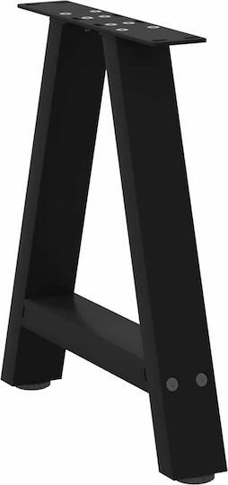 vidaXL Metallic Furniture Leg 2 Pieces Suitable for Table / Coffee Table 38x42cm Black