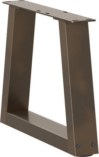 vidaXL Metallic Furniture Leg 2 Pieces Suitable for Table / Coffee Table / Office 30x30cm Brown