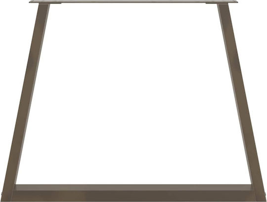 vidaXL Metallic Furniture Leg 2 Pieces Suitable for Table / Coffee Table / Office 90x72cm Brown