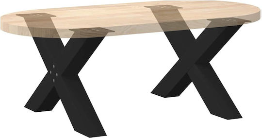 vidaXL Μεταλλικό Πόδι Επίπλου 2τμχ Κατάλληλο για Τραπέζι / Τραπεζάκι / Γραφείο 70x42cm Μαύρο