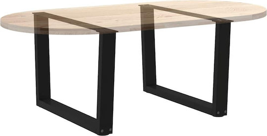 vidaXL Picior Metalic Pentru Mobilier 2 Bucăți Potrivit Pentru Masă / Măsuță / Birou 70x42cm Negru