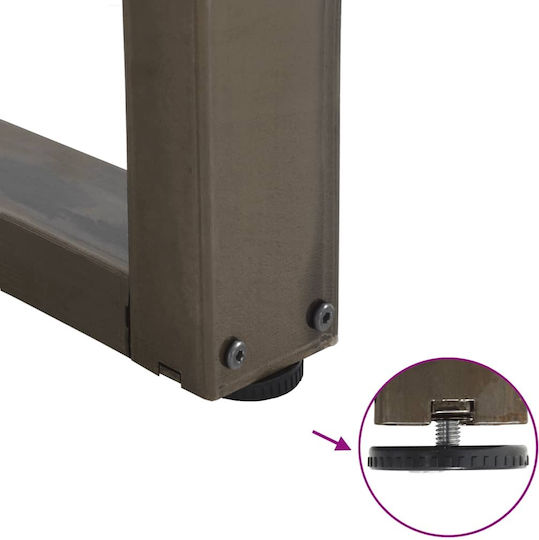 vidaXL Metallic Furniture Leg 2 Pieces Suitable for Table / Coffee Table / Office 50x42cm Brown