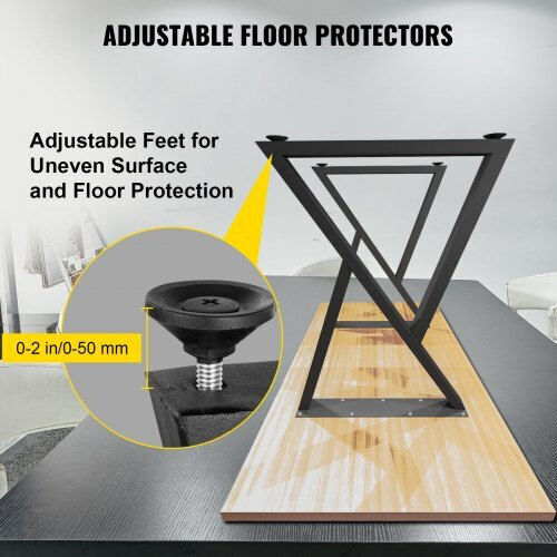 Vevor Picior Metalic Mobilier 2 Bucăți Potrivit Pentru Masă / Măsuță / Birou 71.12x45.72cm Negru