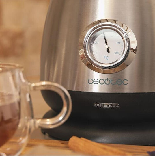 Cecotec Thermosense 620 Retro Steel Kettle 1.7lt 2200W Silver