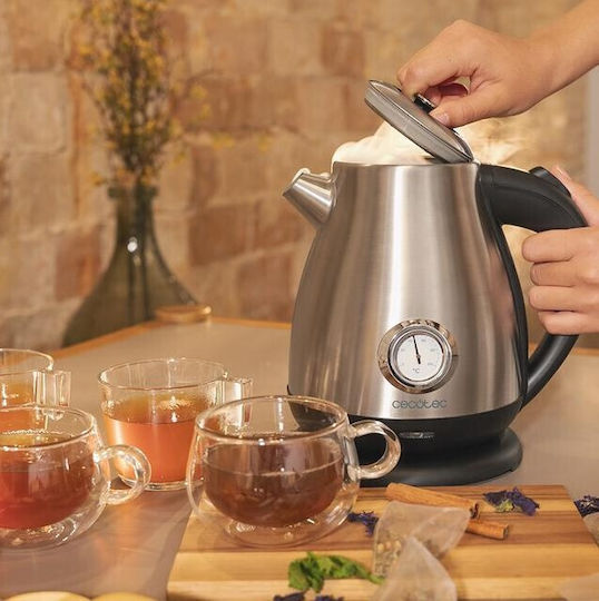 Cecotec Thermosense 620 Retro Steel Kettle 1.7lt 2200W Silver