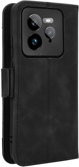 Книга Калъф От Изкуствена Кожа Пластмаса Силикон Черен (Realme GT 7 Pro)