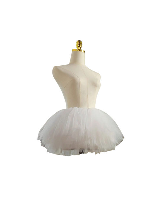 30cm Elastic Tutu Petticoat Underskirt Multiple Layers Tulle Full Volume White