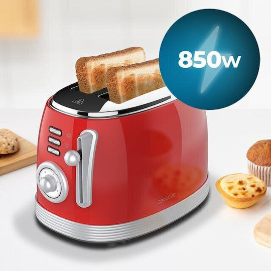 Cecotec Vintage Light Toaster 2 Schlitze 700W Rot