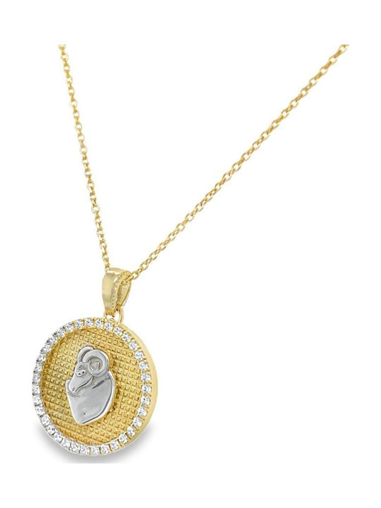 Xryseio Kremling Tierkreiszeichen Widder aus 14K Gold mit Zirkon
