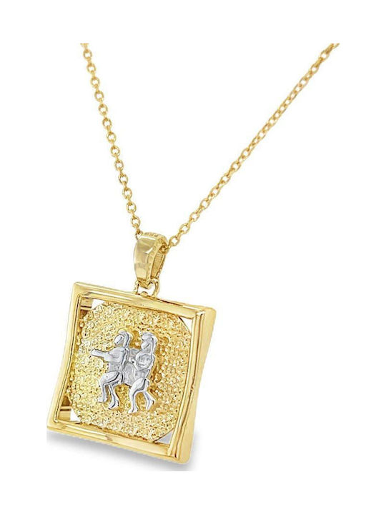 Xryseio Charm Tierkreiszeichen Zwillinge aus 14K Gold mit Zirkon