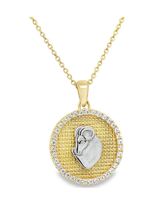 Xryseio Kremling Tierkreiszeichen Widder aus 14K Gold mit Zirkon