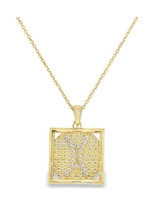 Xryseio Charm Tierkreiszeichen Zwillinge aus 14K Gold mit Zirkon