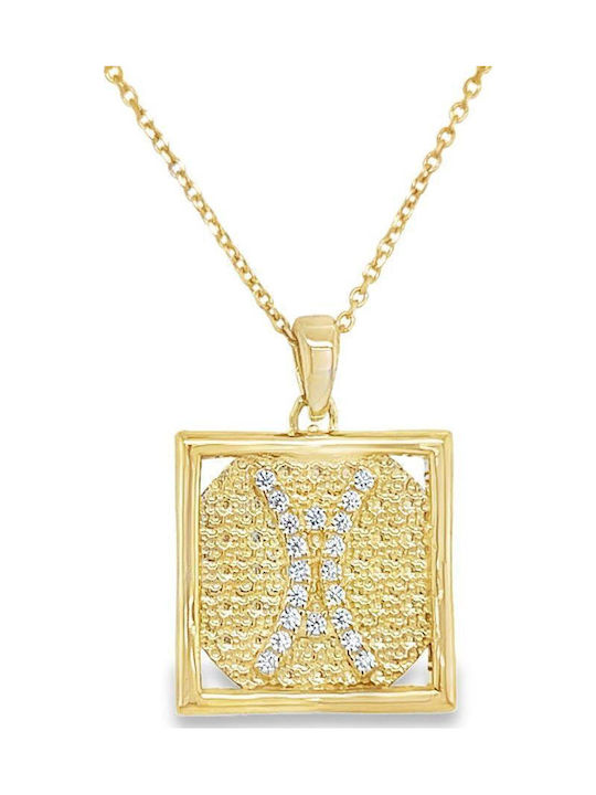 Xryseio Charm Tierkreiszeichen Zwillinge aus 14K Gold mit Zirkon