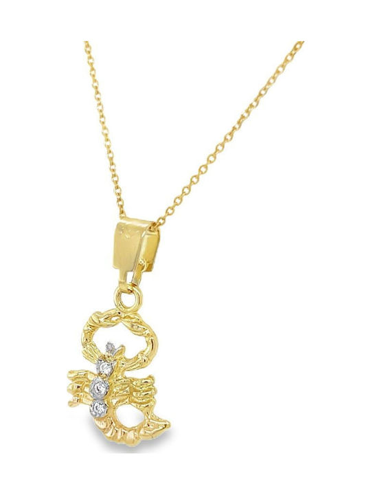Xryseio Scorpio Zodiac Sign Charm in 14K Gold with Zircon