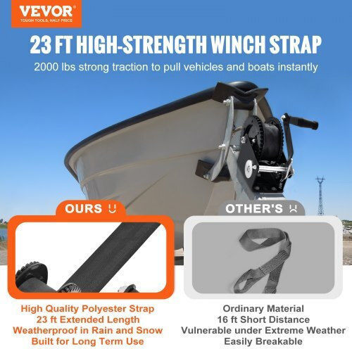 Vevor Χειροκίνητος Βίντσι 2000 Lbs Ιμάντα 23 Ft Διπλής Κατεύθυνσης Καστάνια Τρέιλερ Βάρκα Ή Atv Cysdjp2000bdi2ouwv0