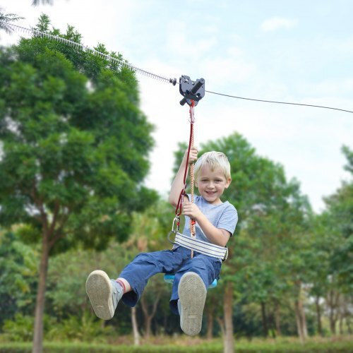 Vevor Zipline Set Kids Adults 120 Ft Up to 500 Lb Quick Installation Safety Fun in the Backyard Bxghstj120ycsiinxv0
