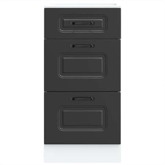 Kalmar Comodă de Bucătărie de Podea Negru 31.5x46x81.5buc