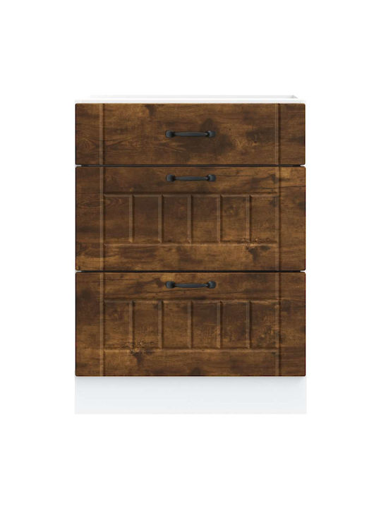 Lucca Comodă de Bucătărie de Podea Smoked Oak 60x46x81.5buc
