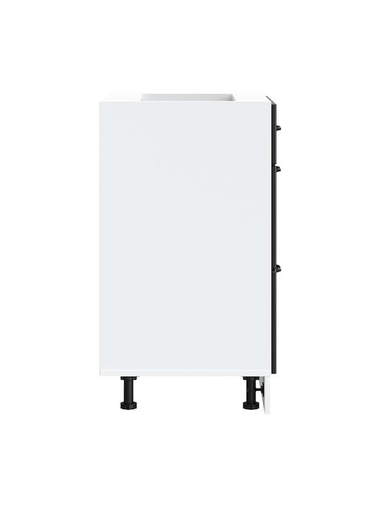Lucca Comodă de Bucătărie de Podea Negru 60x46x81.5buc