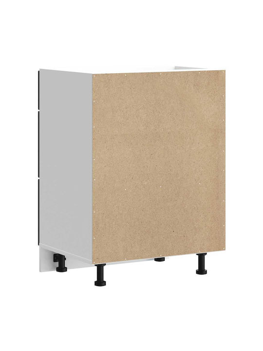 Lucca Comodă de Bucătărie de Podea Negru 60x46x81.5buc