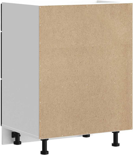 Lucca Comodă de Bucătărie de Podea Negru 60x46x81.5buc