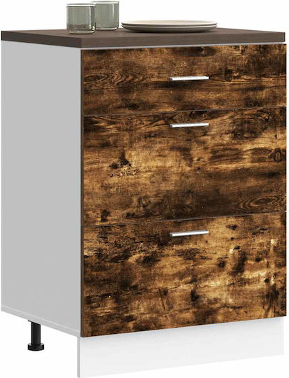 Comodă de Bucătărie de Podea Smoked Oak 60x46x81.5buc