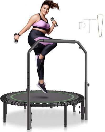 Vevor 51" Foldable Mini Fitness Trampoline Handle Adults