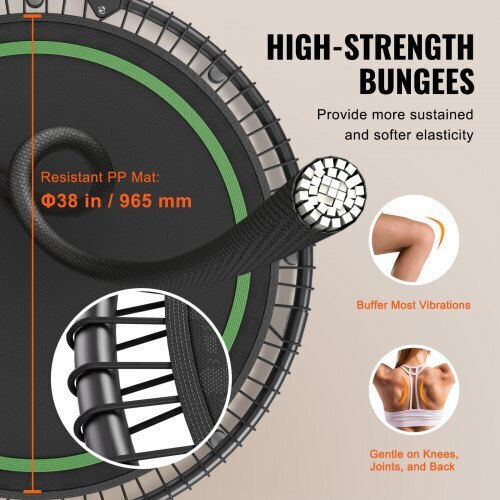 Vevor 51" Foldable Mini Fitness Trampoline Handle Adults