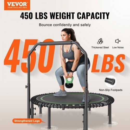 Vevor 51" Foldable Mini Fitness Trampoline Handle Adults