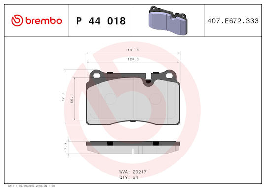 Brembo Brake Pad Rear for Land Rover Range Rover / Range Rover Sport