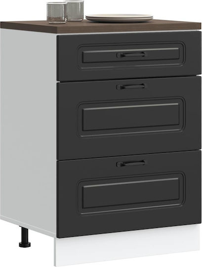 Kalmar Kitchen Floor Drawer Unit Black 51.5x46x81.5pcs