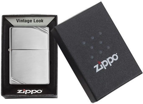 Zippo Vintage Winddichtes Feuerzeug Flamme Hochglanz Chrom