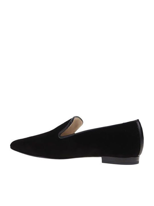 Leather Women's Loafers in Black Color