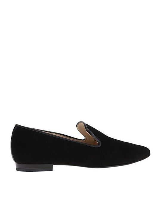 Leather Women's Loafers in Black Color