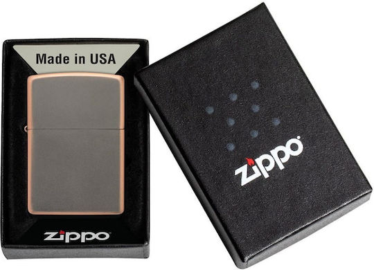 Zippo Rustic Bronze Logo Αναπτήρας Φλόγας σε Μπρούτζινο χρώμα