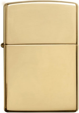 Zippo Armor High Polish Brass Feuerzeug Flamme in Gold Farbe