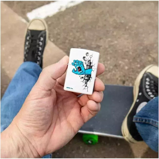 Zippo Santa Cruz Запалка с Пламък в Бял Цвят