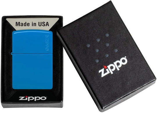 Zippo Regular Lighter Flame Sky Blue Matte