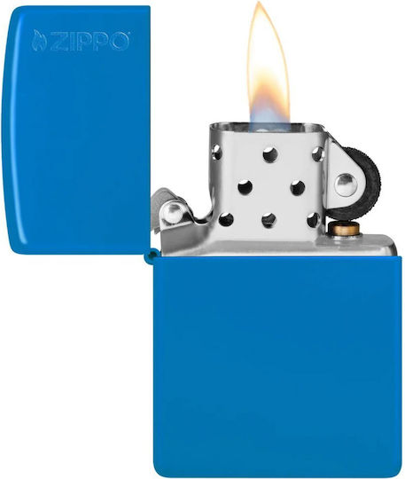 Zippo Regular Lighter Flame Sky Blue Matte