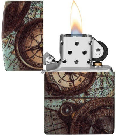 Zippo Compass Brichetă Flacără Multicoloră