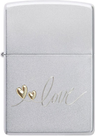Zippo Love Запалка Пламък В Сребрист Цвят