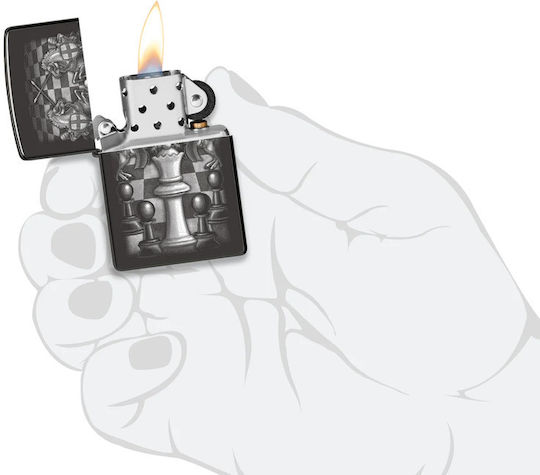 Zippo Chess Lighter Flame in Black Color