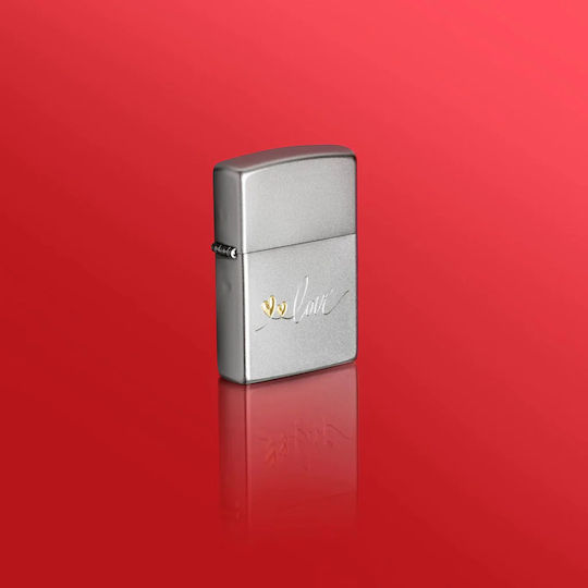 Zippo Love Запалка Пламък В Сребрист Цвят