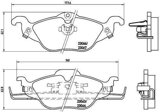 Brake Pads Opel Astra G Cabriolet F67 Brembo P59030