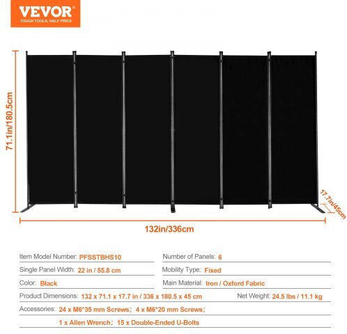 Vevor Декоративен Параван Тъкан 311x180.5см