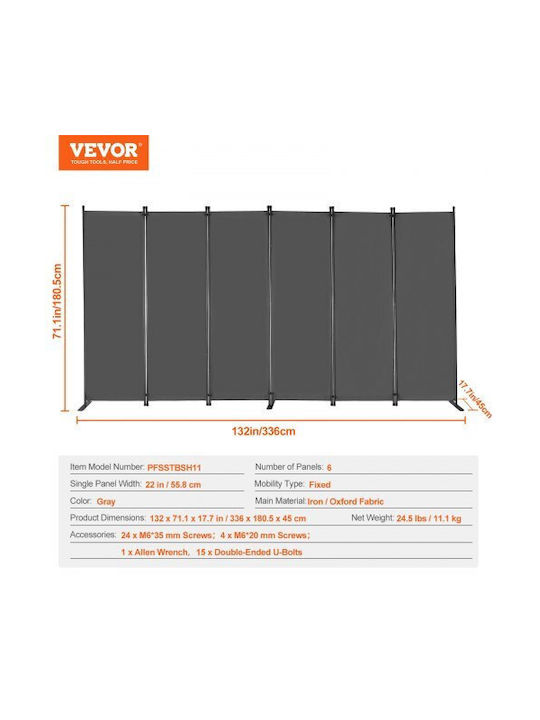 Vevor Decorativ Paravan Tesatura 311x180.5cm