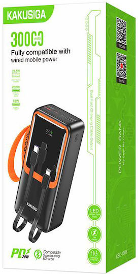 Kakusiga KSC-1089 Power Bank 30000mAh Μαύρο
