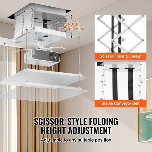 Vevor Βάση Projector Οροφής με Μέγιστο Φορτίο 15kg Λευκή